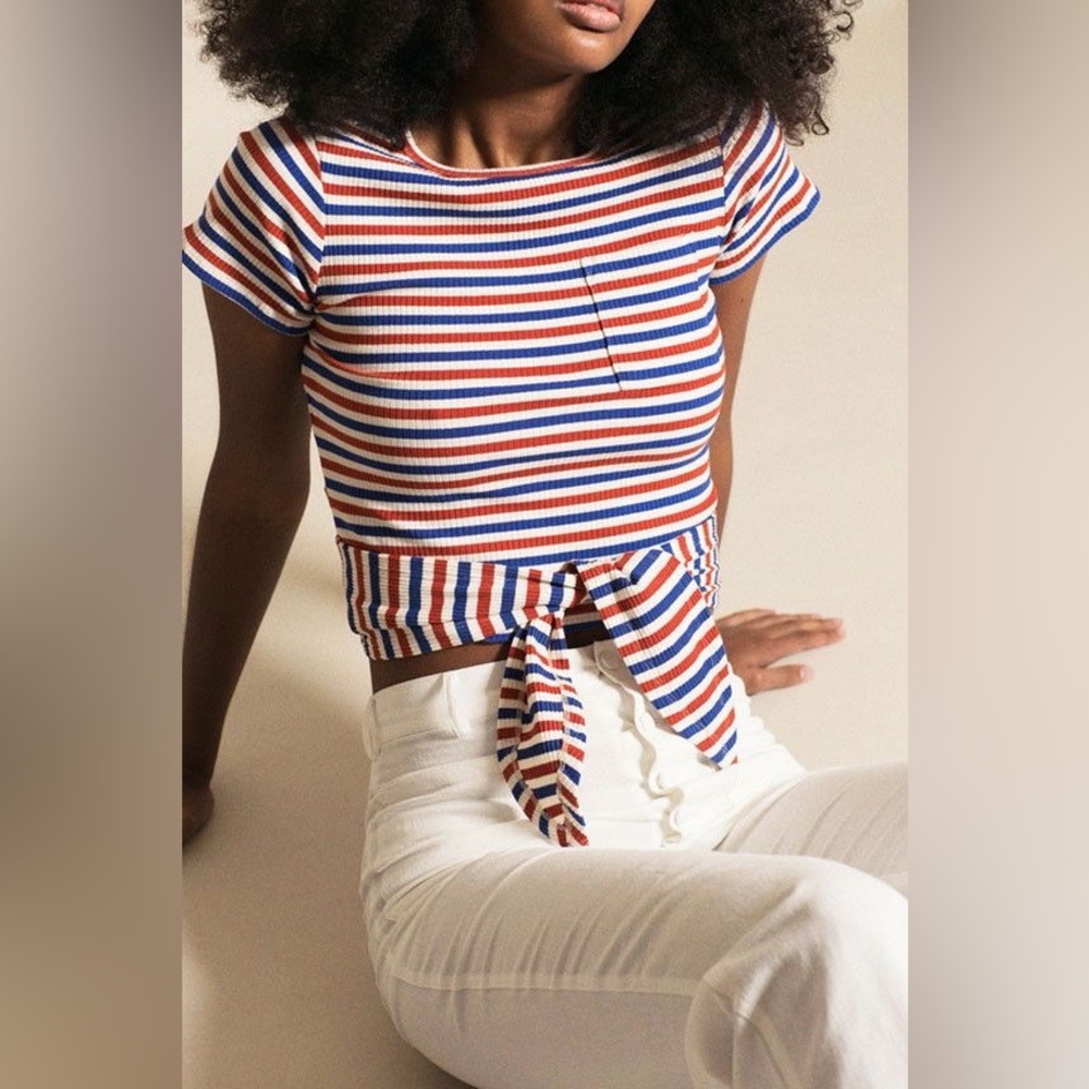 Rachel Antonoff Haddie striped knot top XS